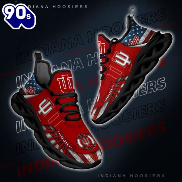 NCAA Indiana Hoosiers Black And White Clunky Shoes New Style For Fans
