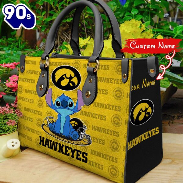 NCAA Iowa Hawkeyes Stitch Women Leather Hand Bag