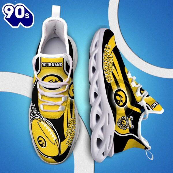 NCAA Iowa Hawkeyes White C Sneakers Personalized Your Name