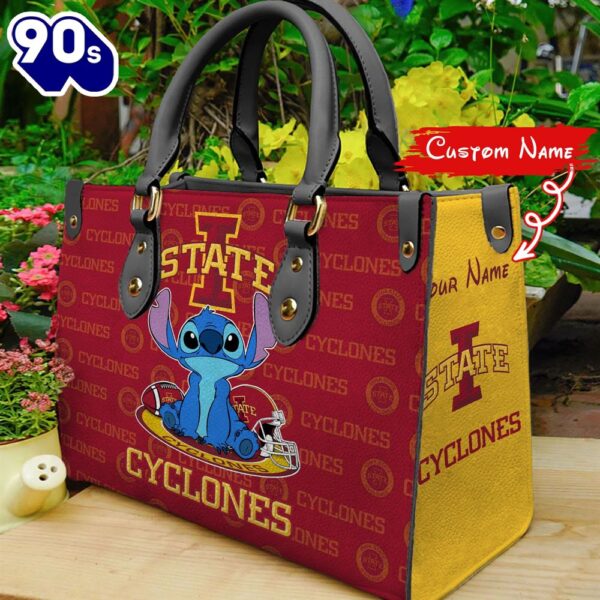 NCAA Iowa State Cyclones Stitch Women Leather Hand Bag