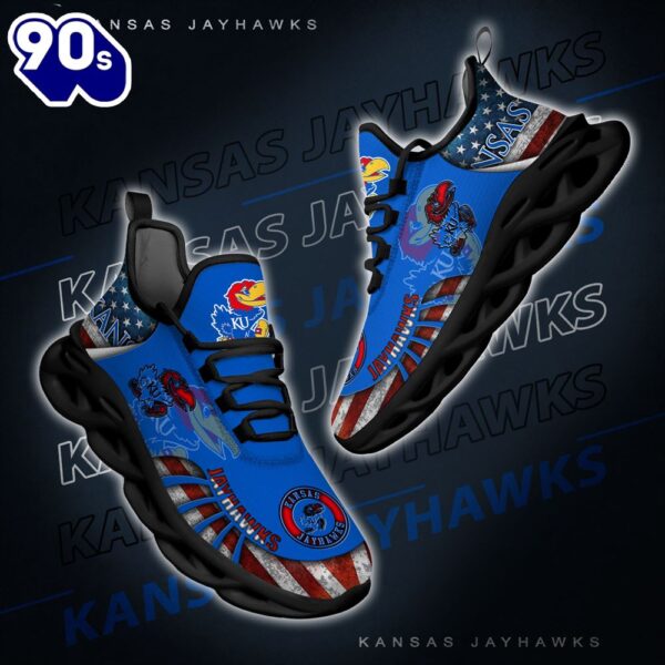 NCAA Kansas Jayhawks Black And White Clunky Shoes New Style For Fans