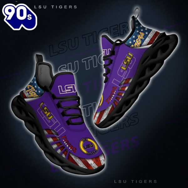 NCAA LSU TIGERS Black And White Clunky Shoes New Style For Fans