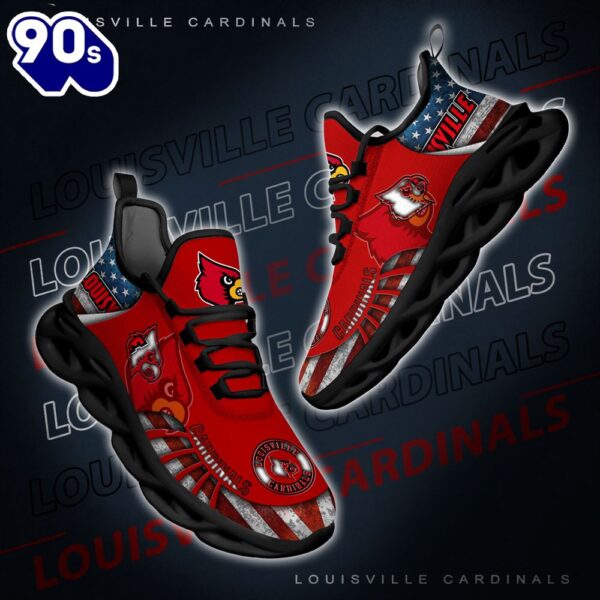 NCAA Louisville Cardinals Black And White Clunky Shoes New Style For Fans