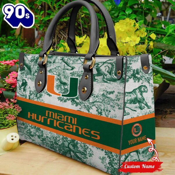 NCAA Miami Hurricanes Women Leather Bag