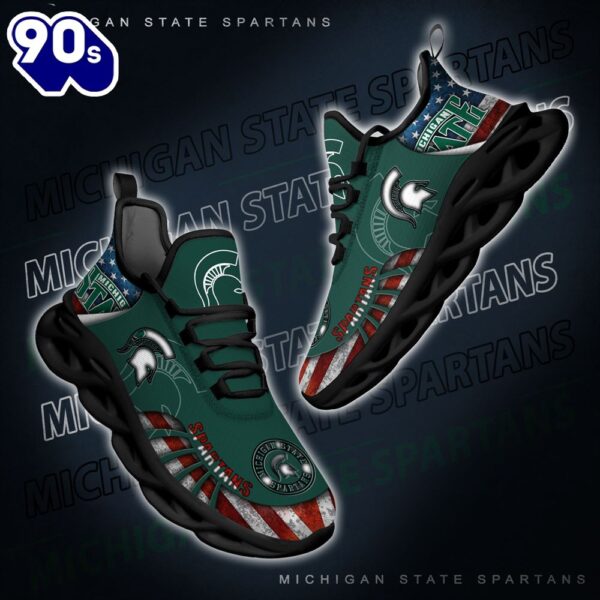 NCAA Michigan State Spartans Black And White Clunky Shoes New Style For Fans