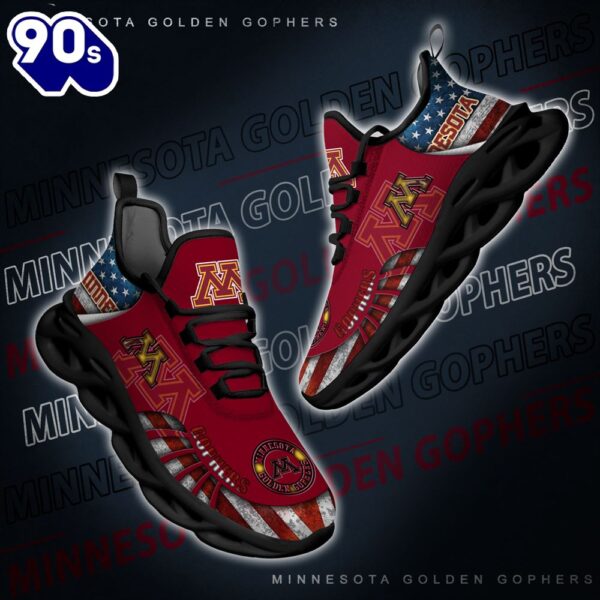 NCAA Minnesota Golden Gophers Black And White Clunky Shoes New Style For Fans