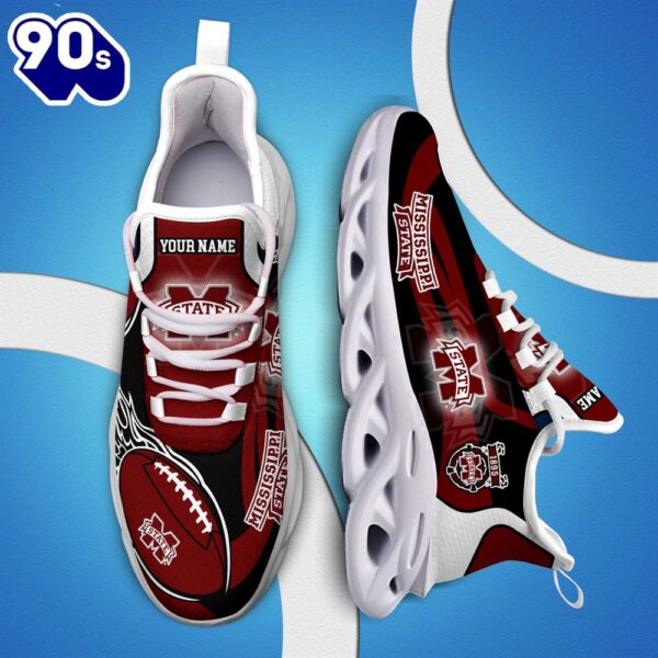 NCAA Mississippi State Bulldogs White C Sneakers Personalized Your Name
