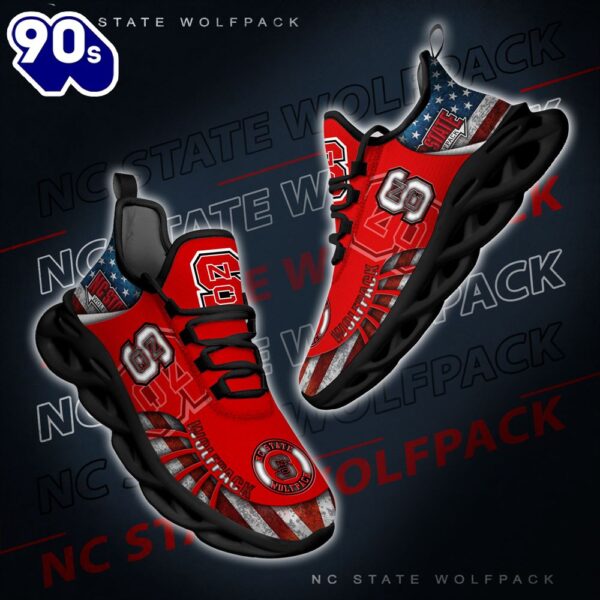 NCAA NC State Wolfpack Black And White Clunky Shoes New Style For Fans