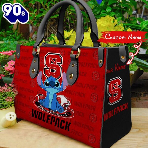 NCAA NC State Wolfpack Stitch Women Leather Hand Bag