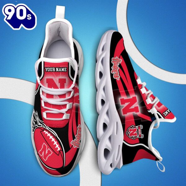 NCAA Nebraska Cornhuskers White C Sneakers Personalized Your Name