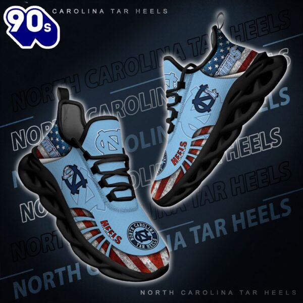 NCAA North Carolina Tar Heels Black And White Clunky Shoes New Style For Fans