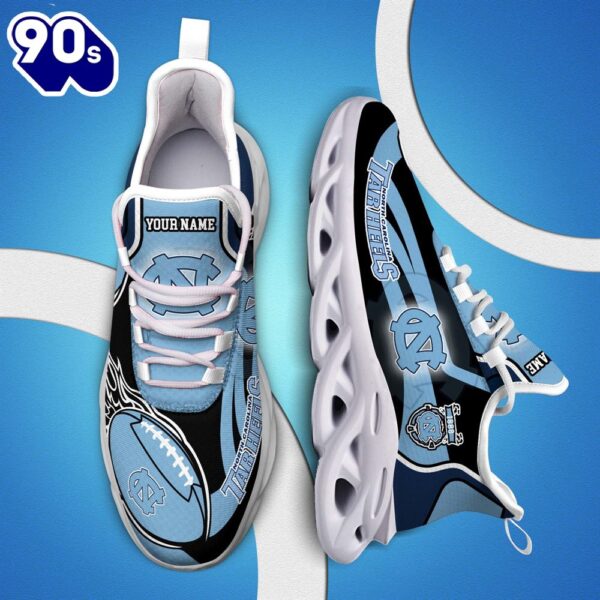 NCAA North Carolina Tar Heels White C Sneakers Personalized Your Name