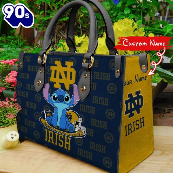 NCAA Notre Dame Fighting Irish Stitch Women Leather Hand Bag