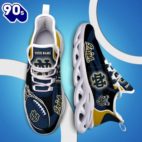 NCAA Notre Dame Fighting Irish White C Sneakers Personalized Your Name