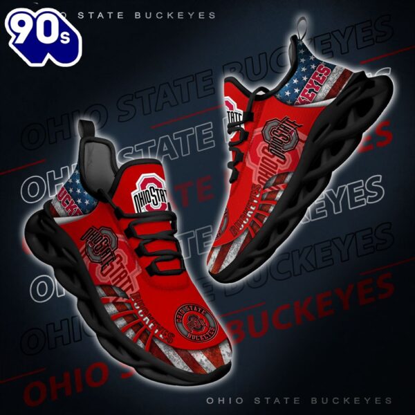 NCAA Ohio State Buckeyes Black And White Clunky Shoes New Style For Fans