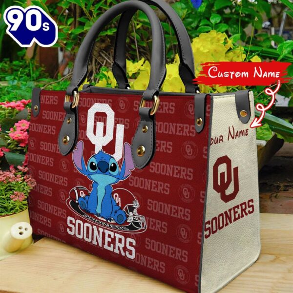 NCAA Oklahoma Sooners Stitch Women Leather Hand Bag