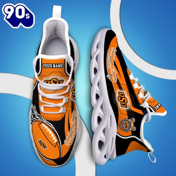 NCAA Oklahoma State Cowboys White C Sneakers Personalized Your Name
