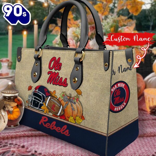 NCAA Ole Miss Rebels Autumn Women Leather Hand Bag 2208DS005
