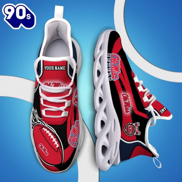 NCAA Ole Miss Rebels White C Sneakers Personalized Your Name