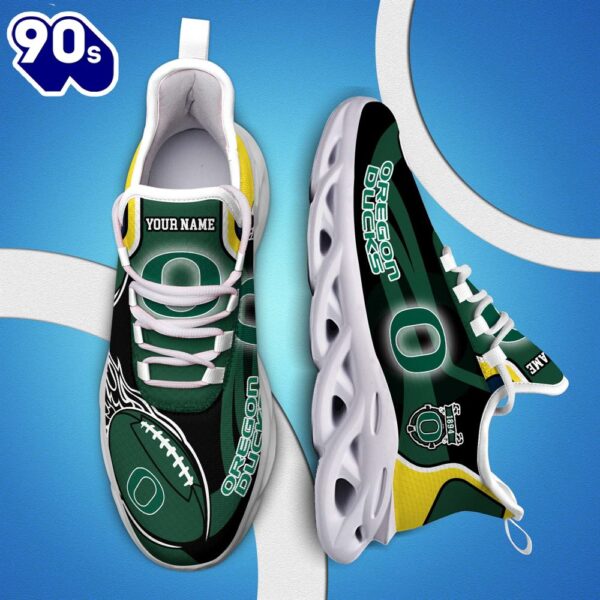 NCAA Oregon Ducks White C Sneakers Personalized Your Name