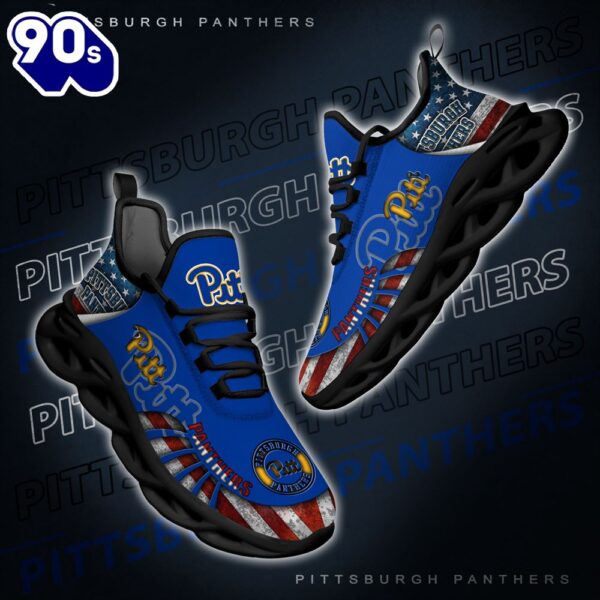 NCAA Pittsburgh Panthers Black And White Clunky Shoes New Style For Fans