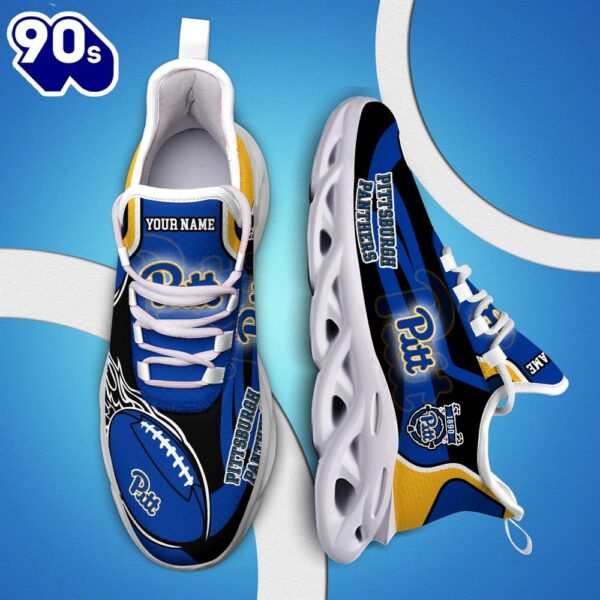 NCAA Pittsburgh Panthers White C Sneakers Personalized Your Name