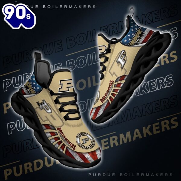 NCAA Purdue Boilermakers Black And White Clunky Shoes New Style For Fans