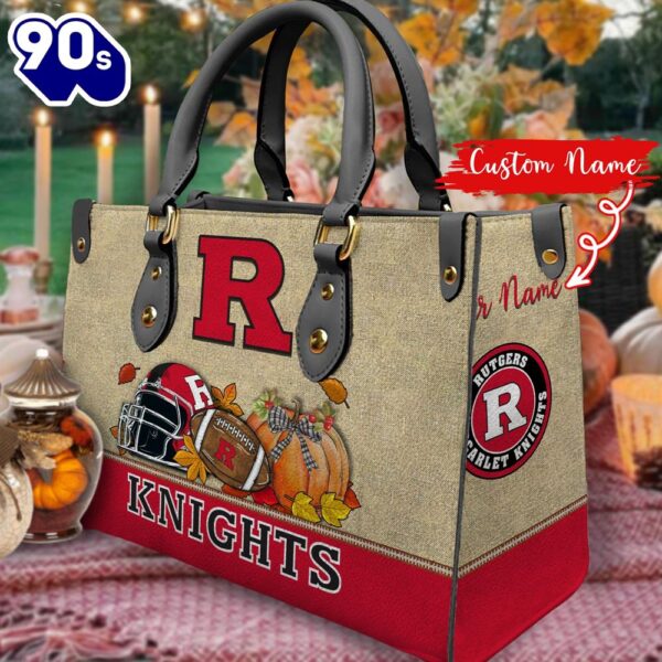 NCAA Rutgers Scarlet Knights Autumn Women Leather Hand Bag 2208DS005