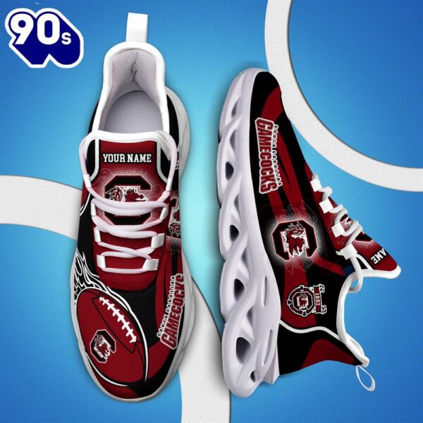 NCAA South Carolina Gamecocks White C Sneakers Personalized Your Name