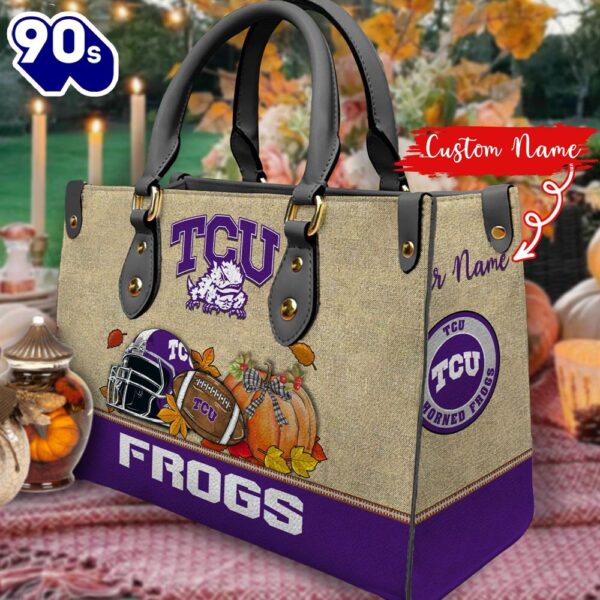 NCAA TCU Horned Frogs Autumn Women Leather Hand Bag 2208DS005