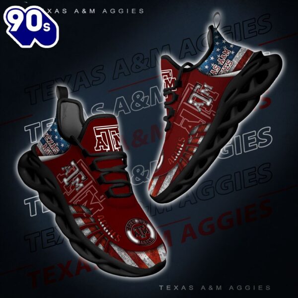 NCAA Texas A&M Aggies Black And White Clunky Shoes New Style For Fans