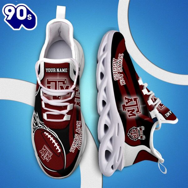 NCAA Texas A&M Aggies White C Sneakers Personalized Your Name