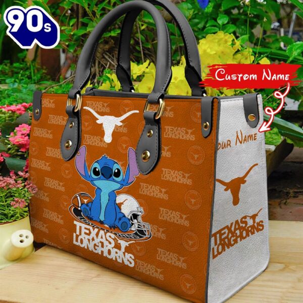 NCAA Texas Longhorns Stitch Women Leather Hand Bag