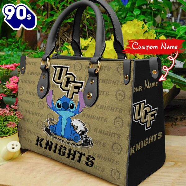 NCAA UCF Knights Stitch Women Leather Hand Bag