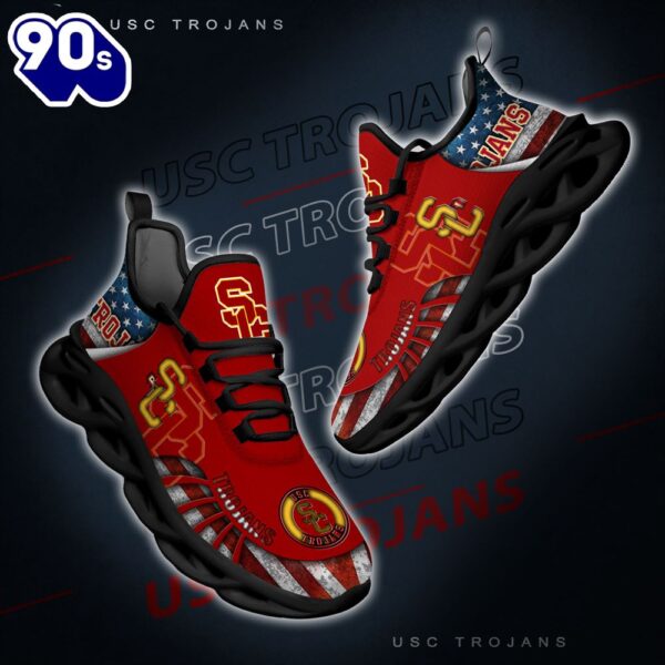 NCAA USC Trojans Black And White Clunky Shoes New Style For Fans