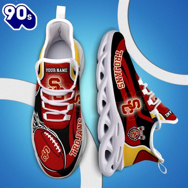 NCAA USC Trojans White C Sneakers Personalized Your Name