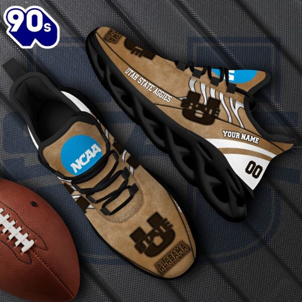 NCAA Utah State Aggies Black Max Soul Shoes