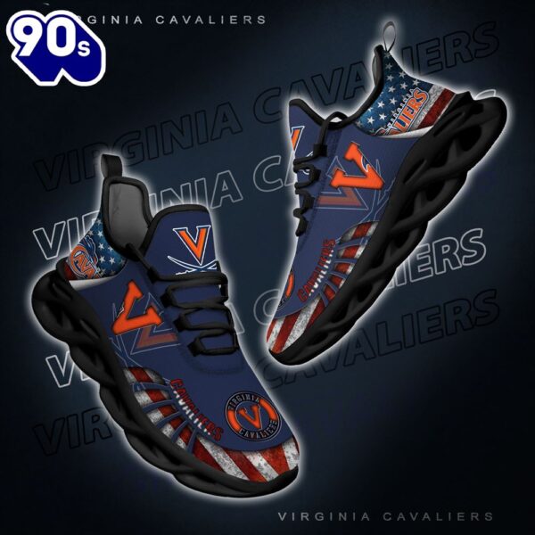 NCAA Virginia Cavaliers Black And White Clunky Shoes New Style For Fans