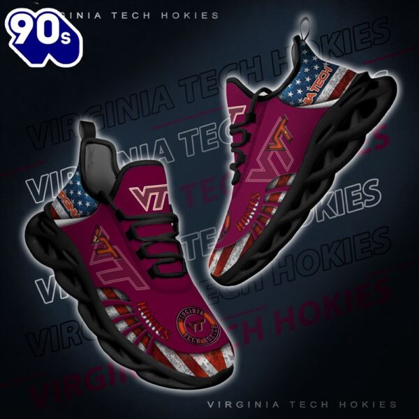 NCAA Virginia Tech Hokies Black And White Clunky Shoes New Style For Fans