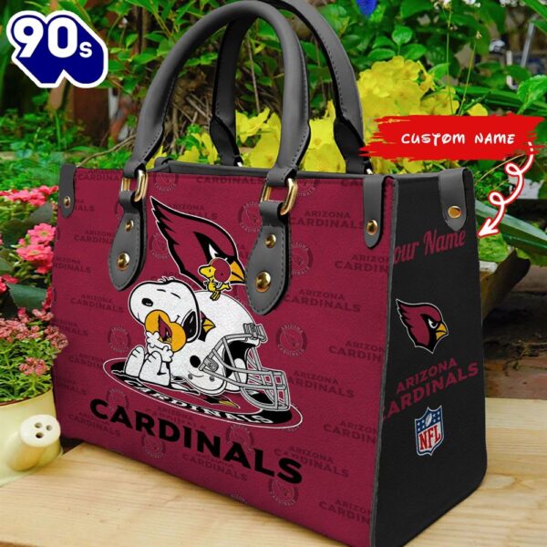 NFL Arizona Cardinals Snoopy Women Leather Bag