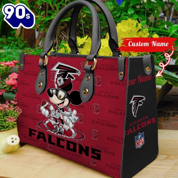NFL Atlanta Falcons Mickey Retro Women Leather Hand Bag