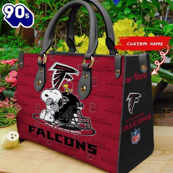 NFL Atlanta Falcons Snoopy Women Leather Bag