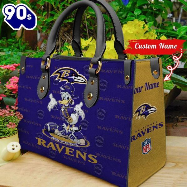 NFL  Baltimore Ravens Donald Duck Retro Women Leather BagBag