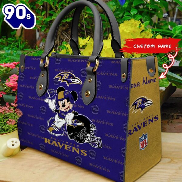 NFL Baltimore Ravens Mickey Women Leather Hand Bag