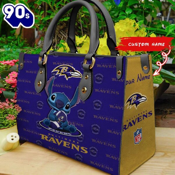 NFL Baltimore Ravens Stitch Women Leather Hand Bag