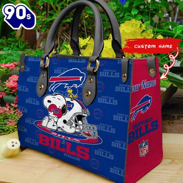 NFL Buffalo Bills Snoopy Women Leather Bag