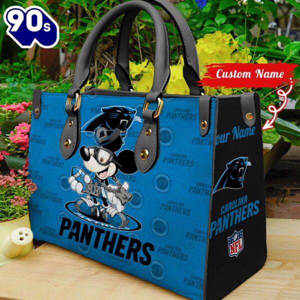 NFL Carolina Panthers Mickey Retro Women Leather Hand Bag
