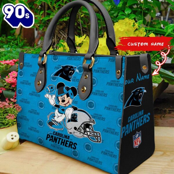 NFL Carolina Panthers Mickey Women Leather Hand Bag