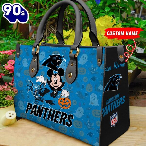 NFL Carolina Panthers NFL Mickey Halloween Women Leather Hand Bag