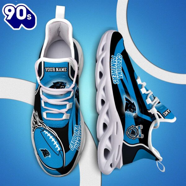 NFL Carolina Panthers White C Sneakers Personalized Your Name